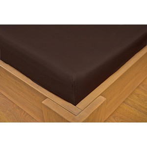 Saténové prostěradlo LUXURY COLLECTION 90x200+20cm tm hnědé / čokoládové