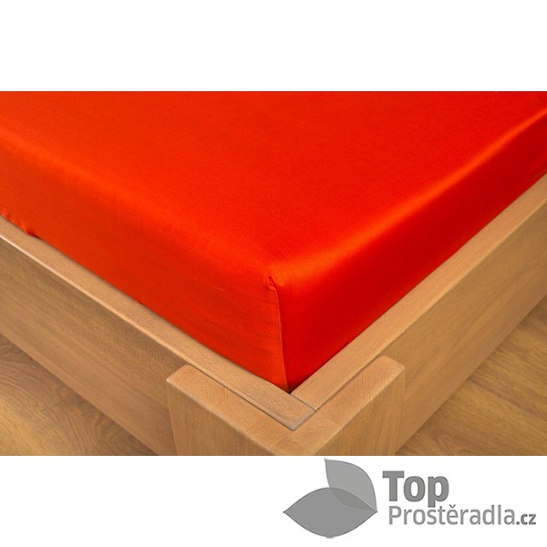 TP Saténové prostěradlo LUXURY COLLECTION 140x200+25 Červené 2