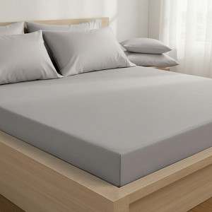 Saténové prostěradlo LUXURY COLLECTION 160x200+25 Světle šedé