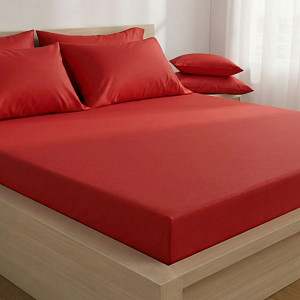 Saténové prostěradlo LUXURY COLLECTION 220x200+25 Červené