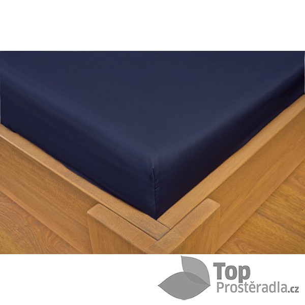 TP Saténové prostěradlo LUXURY COLLECTION 160x200+25 Tmavě modré 2