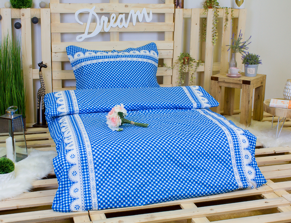 TP Bavlněné povlečení babiččino údolí modré 140x220+70x90