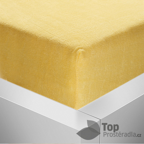 Froté prostěradlo 180x200 Premium - Žlutá