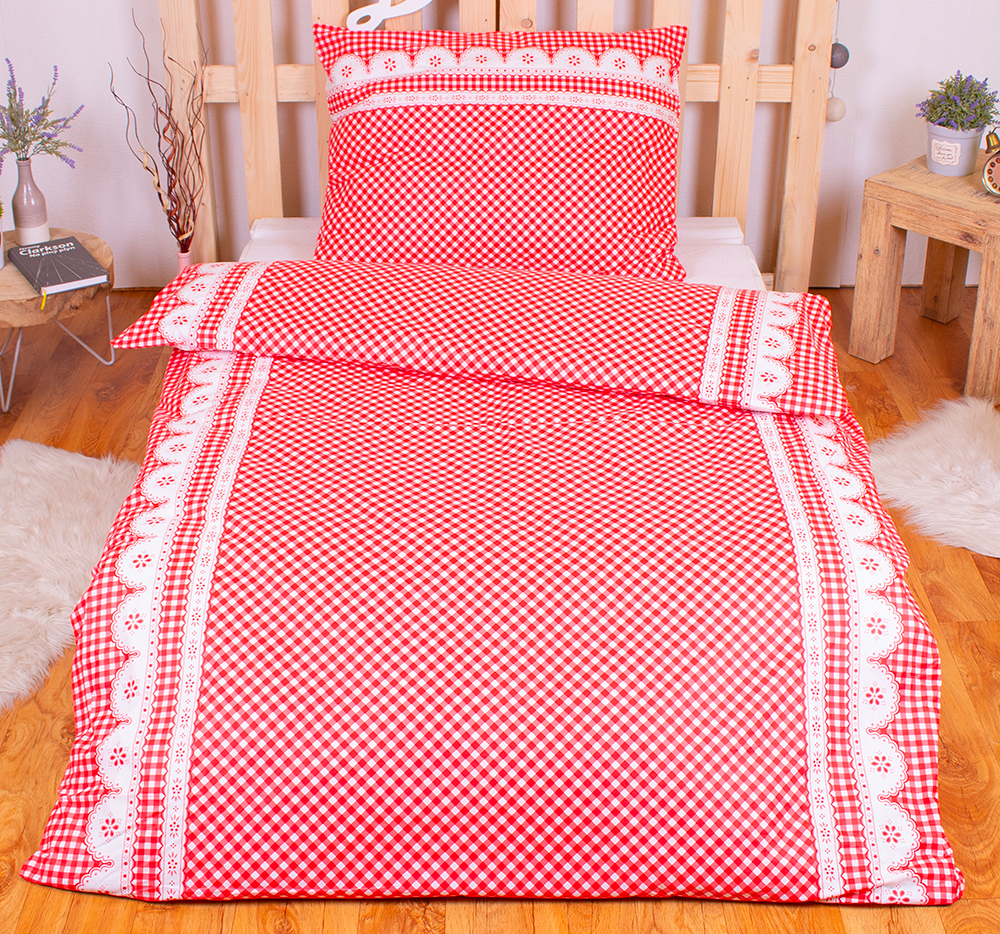 TP Bavlněné povlečení babiččino údolí červené 140x220+70x90