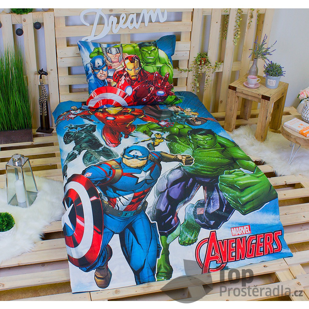 TOP Bavlněné povlečení 140x200+70x90 Avengers comics