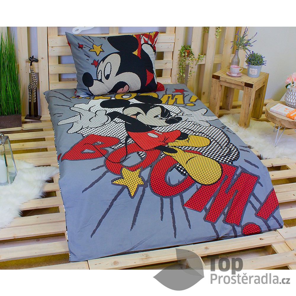 TOP Bavlněné povlečení 140x200+70x90 Mickey Pop art