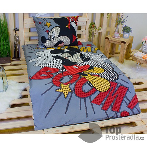 Bavlněné povlečení 140x200+70x90 Mickey Pop art