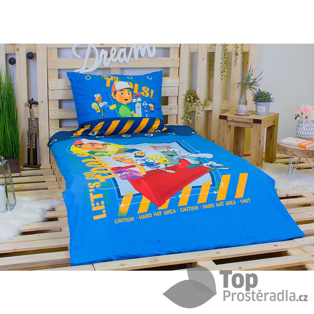 TOP Bavlněné povlečení 140x200+70x90 Handy Manny blue