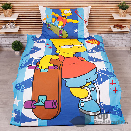 Bavlněné povlečení 140x200+70x90 Bart Simpson