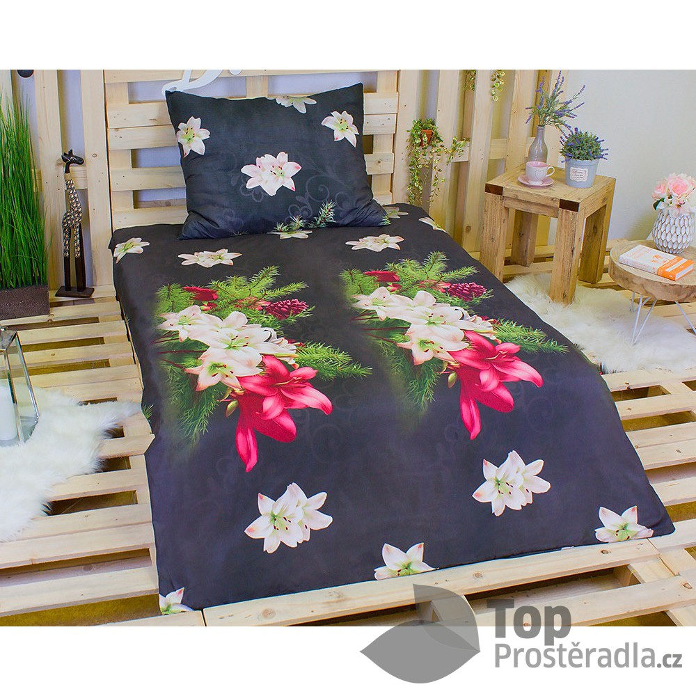 3D povlečení na dvě lůžka 140x200 + 70x90 - Lesní Lilie