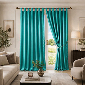 Saténové závěsy Home Art - 2 kusy Zelené 150x160