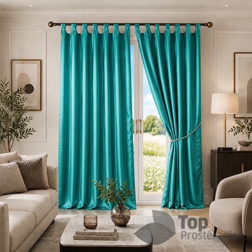 Saténové závěsy Home Art - 2 kusy Zelené 150x160