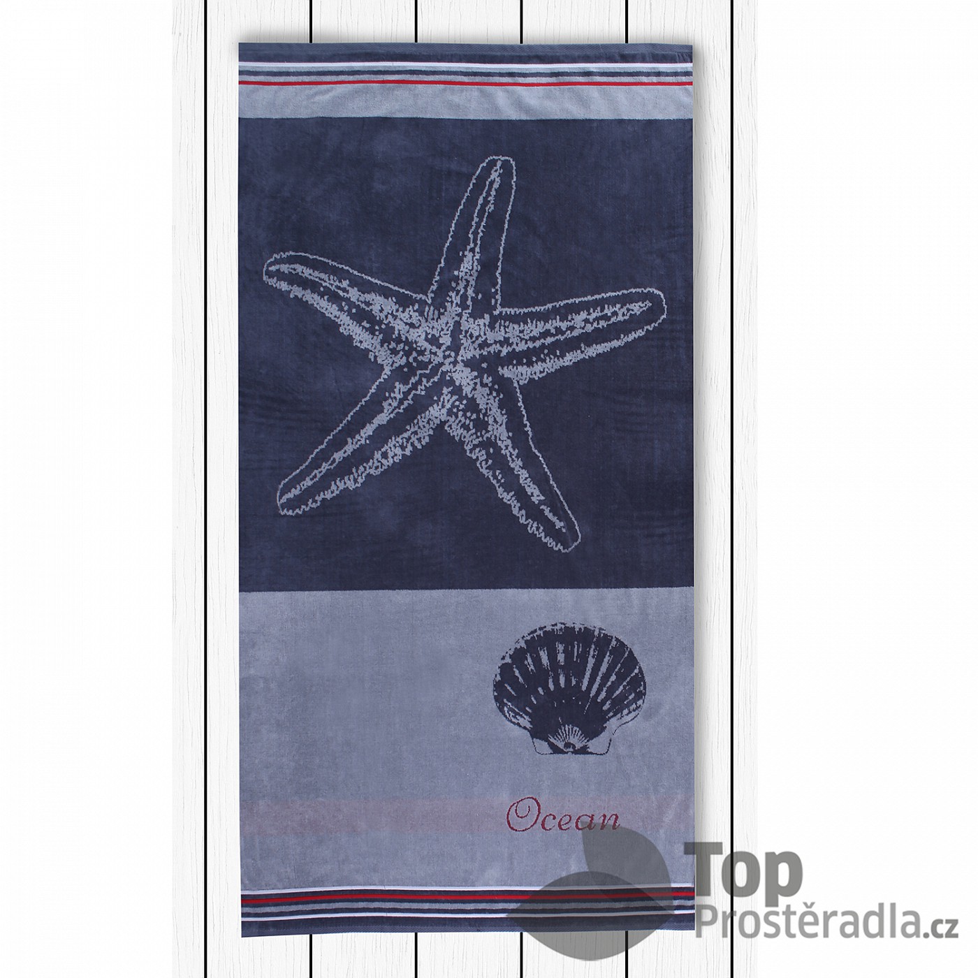 TOP Plážová osuška BEACH 90x180 Grey Ocean