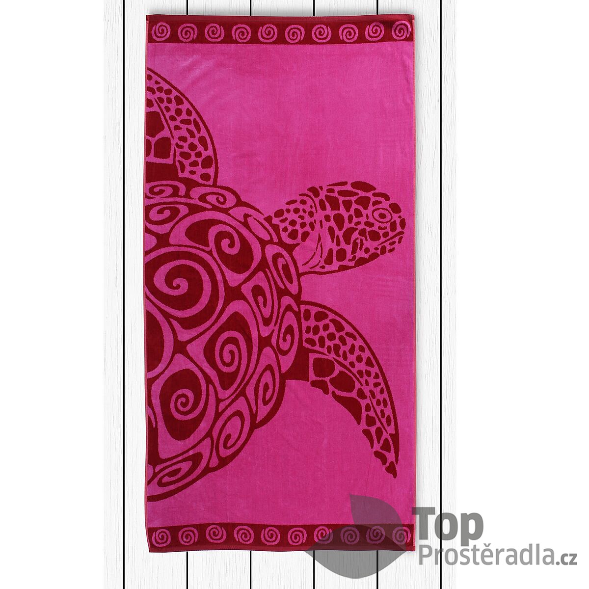 TOP Plážová osuška BEACH 90x180 Pink Turtle