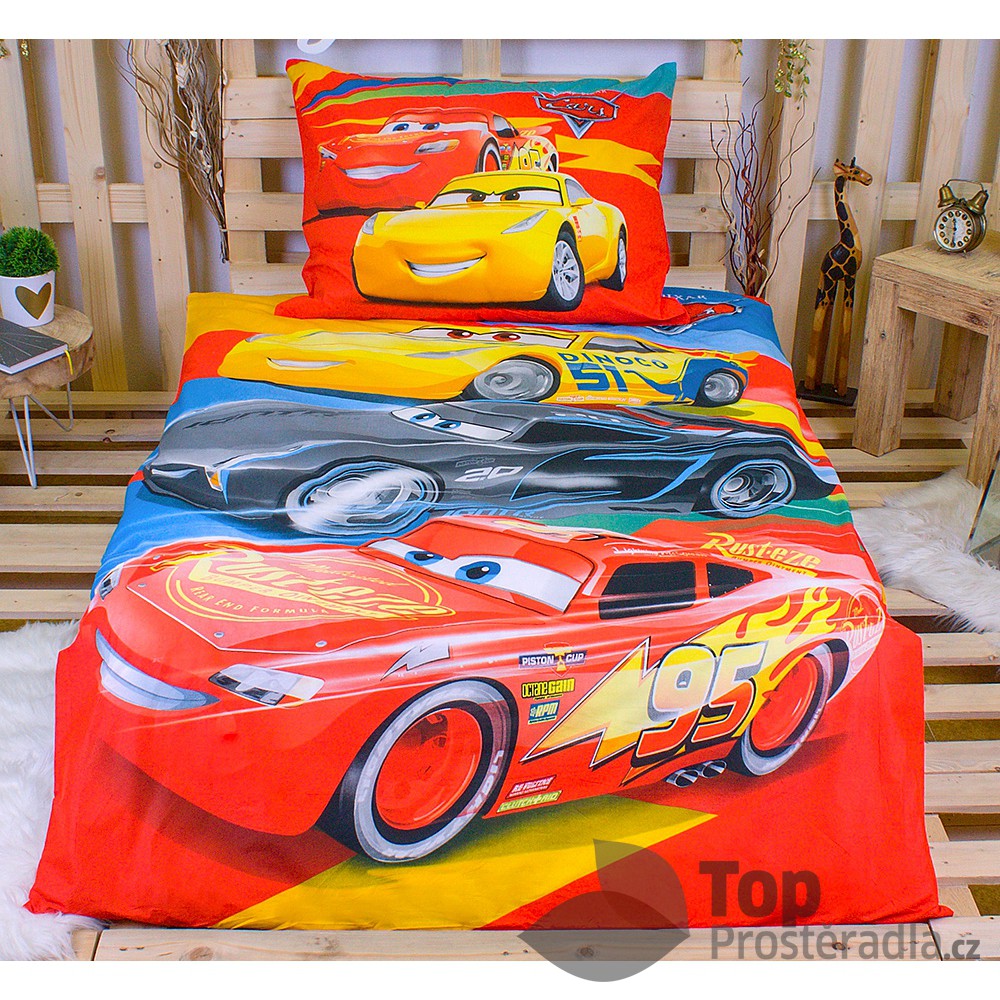 TOP Bavlněné povlečení 140x200+70x90 Cars racing