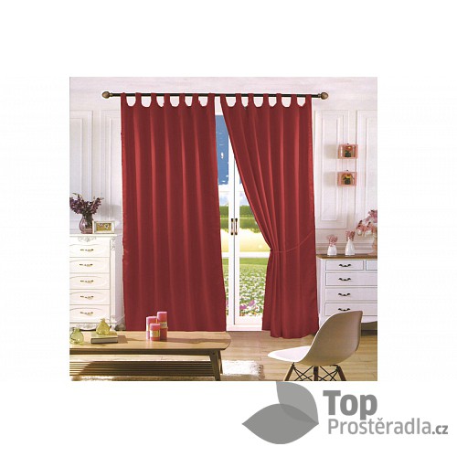Saténové závěsy Home Art - 2 kusy vínová 150x160