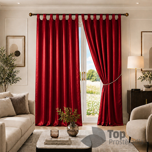 Saténové závěsy Home Art - 2 kusy vínová 150x160