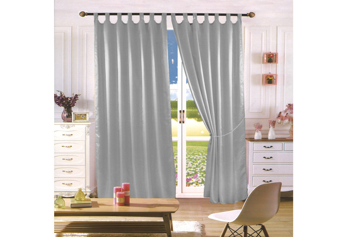 TP Saténové závěsy Home Art - 2 kusy Stříbrná