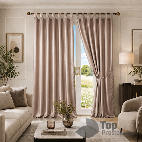 Saténové závěsy Home Art - 2 kusy Cappuccino 150x160
