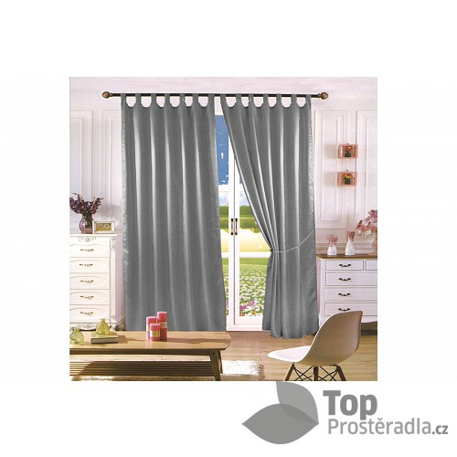 Saténové závěsy Home Art - 2 kusy Šedá 150x160