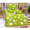 Mikroplyšové povlečení Premium 140x200+70x90 Hvězdy v zeleném