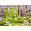 Mikroplyšové povlečení Premium 140x200+70x90 Hvězdy v zeleném