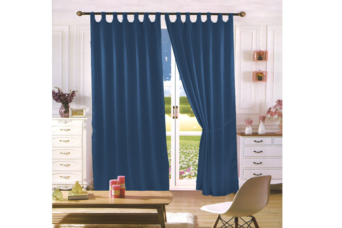 TP Saténové závěsy Home Art - 150x250 - 2 kusy Tmavě modrá