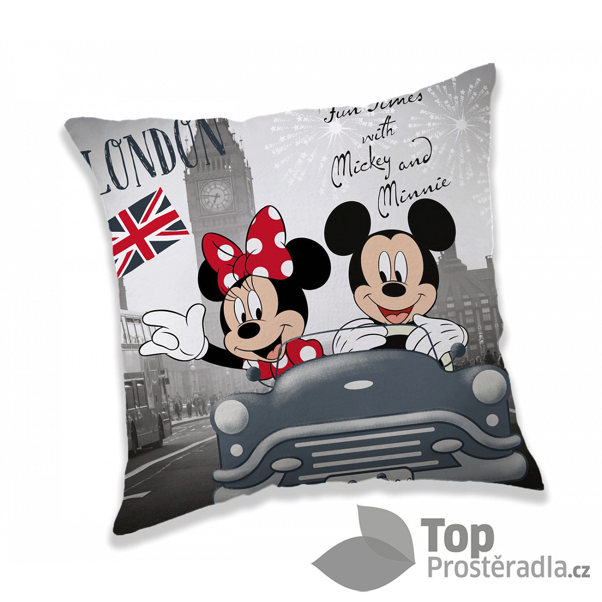 Dekorační polštářek 40x40 cm - Mickey & Minnie London Love
