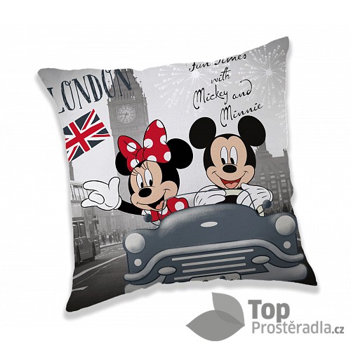 Dekorační polštářek 40x40 cm - Mickey & Minnie London Love