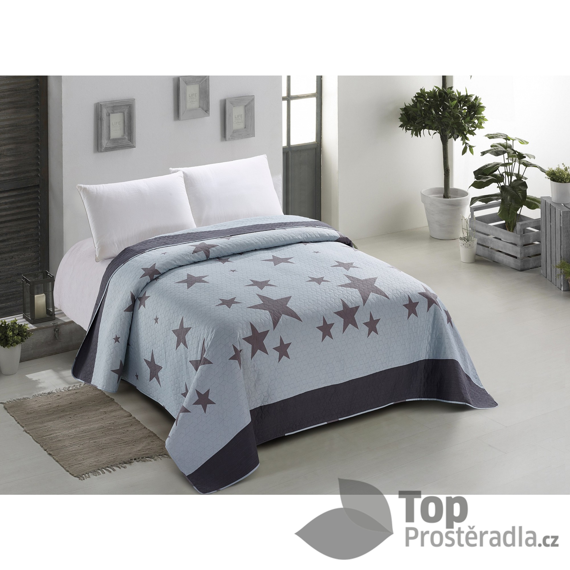 TOP Prošívaný dekorační přehoz 240x260 Star light