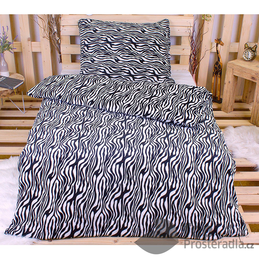 Povlečení mikroflanel Exclusive 140x200 + 70x90 - Zebra