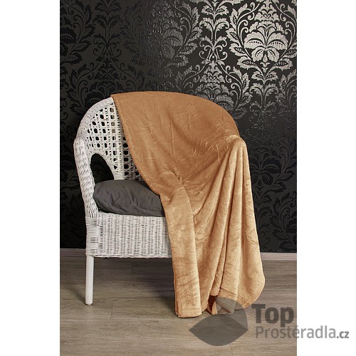 Mikroflanelová deka Premium 150x200 - Světle hnědá