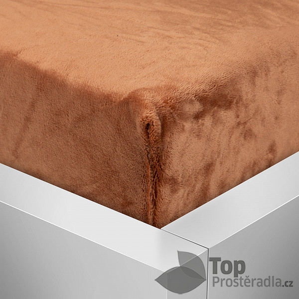 Mikroplyšové prostěradlo 220x200 Elegance – Rezavá Hnědá