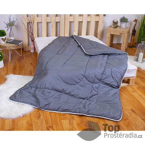 Prošívaná přikrývka ECONOMY Tmavě šedá 140x200