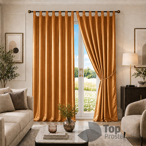 Saténové závěsy Home Art - 2 kusy Měděná