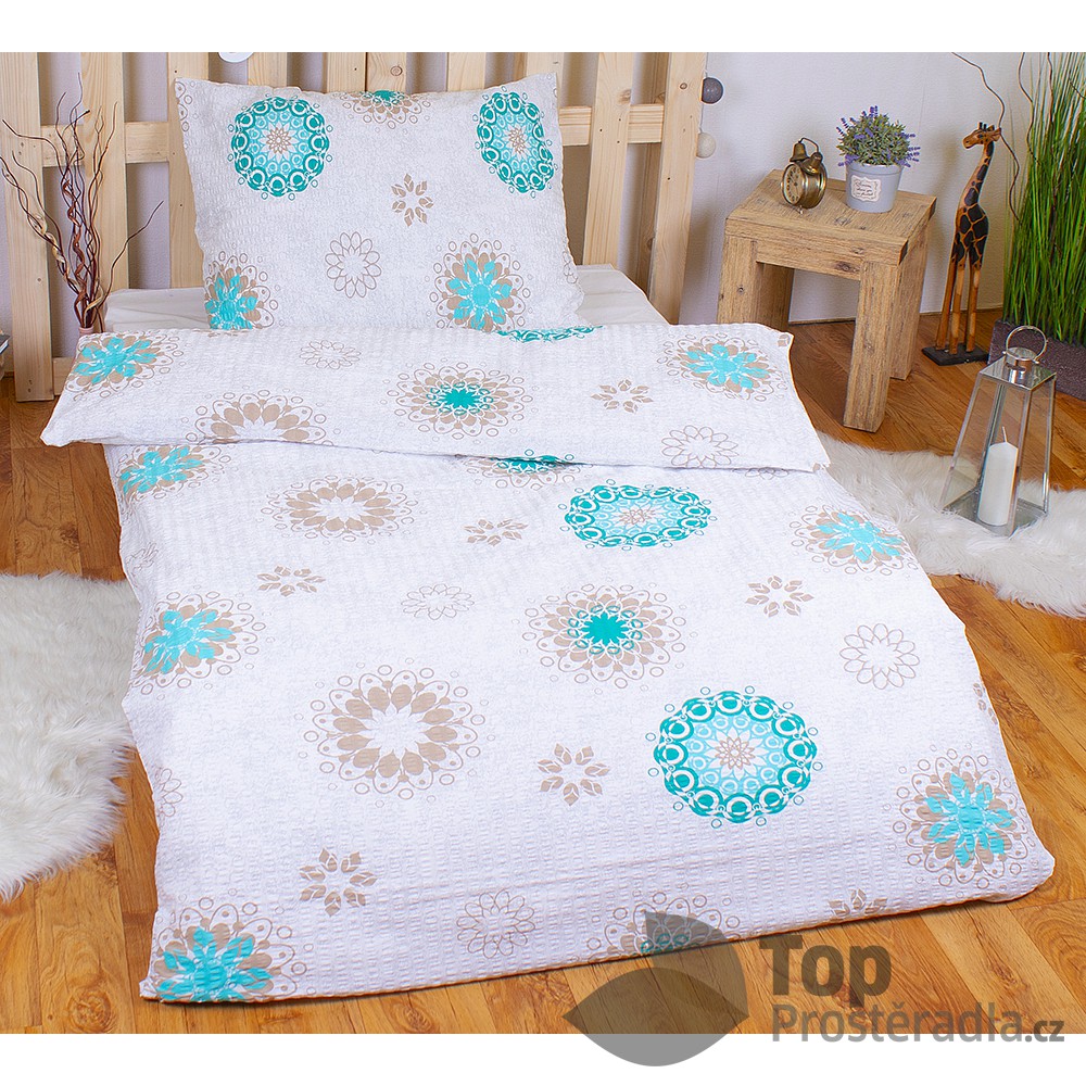 Krepové povlečení DELUXE 70x90 140x200 - Květinové mandaly