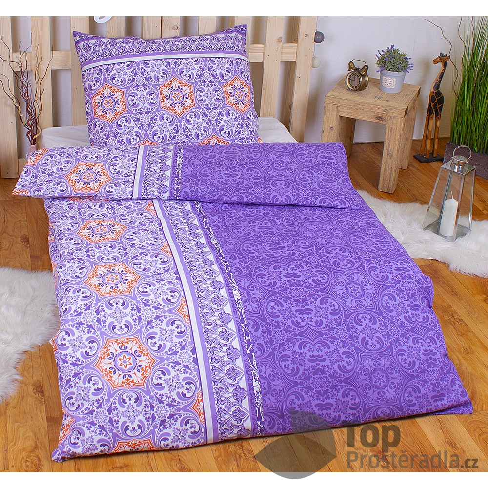 TOP Bavlněné povlečení 140x200+70x90 Fialový krasohled