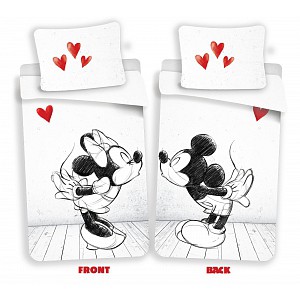 Bavlněné povlečení 140x200+70x90 Mickey & Minnie kreslená láska