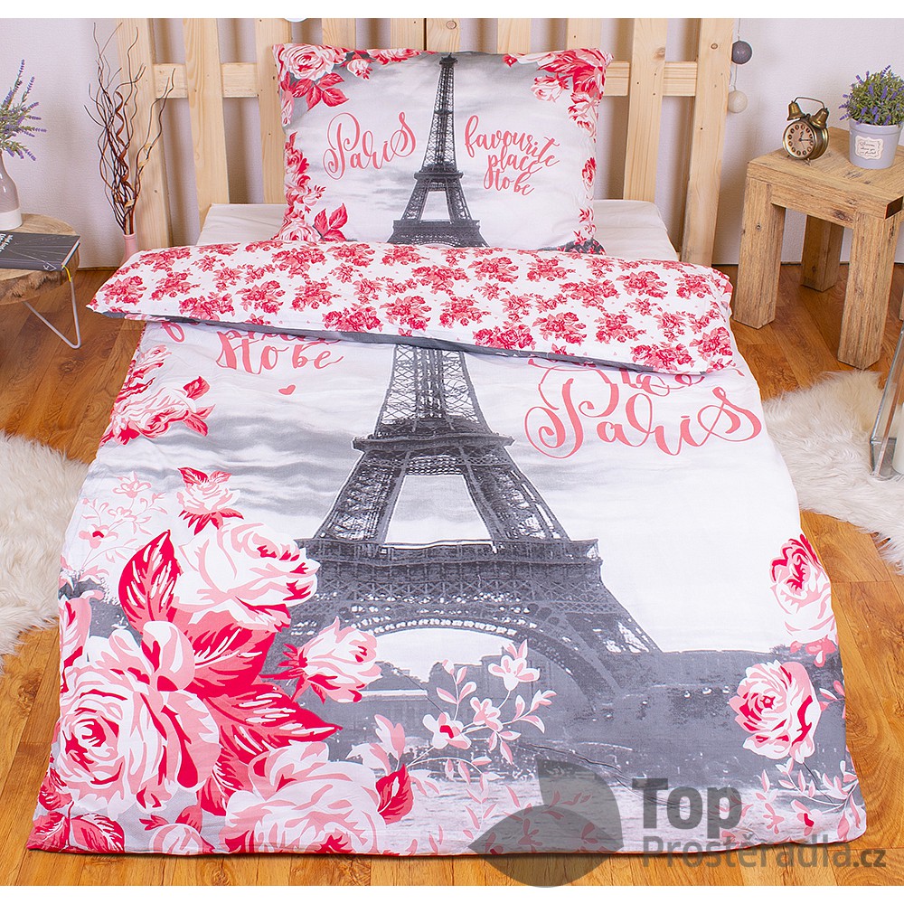 TOP Bavlněné povlečení PARIS ROSES 140x200+70x90
