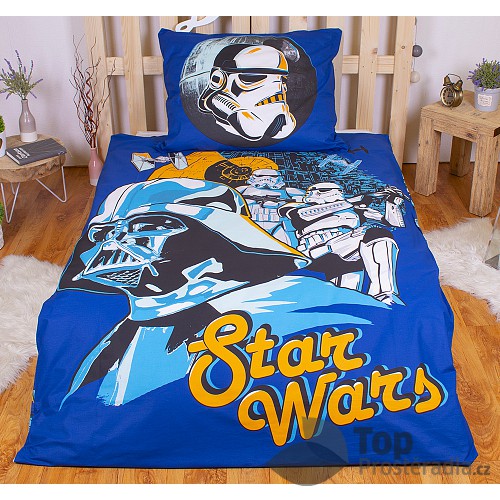 Bavlněné povlečení 140x200+70x90 Star Wars Blue