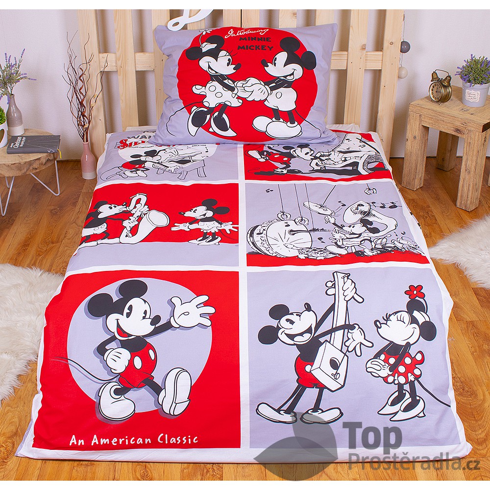 TP Bavlněné povlečení 140x200+70x90 Mickey & Minnie Classics