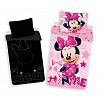 Bavlněné povlečení 140x200+70x90 Minnie pink ve tmě svítí