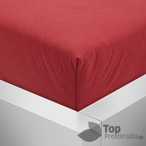 Jersey prostěradlo 140x200 Premium - Červená