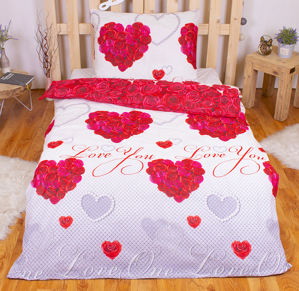 TP Bavlněné povlečení Deluxe 140x200+70x90 Věčná láska