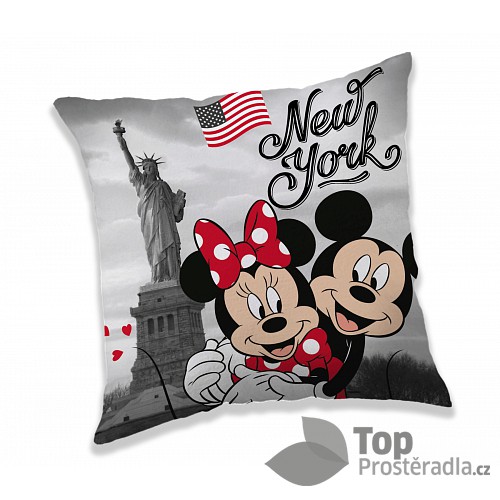 Dekorační polštářek 40x40 cm - Mickey & Minnie v NY