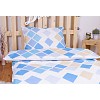 Polybavlna povlečení PREMIUM 140x200+70x90 Kary modré
