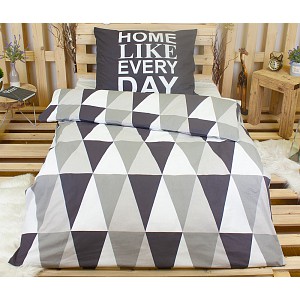 Prodloužené bavlněné povlečení 140x220+70x90 Home grey