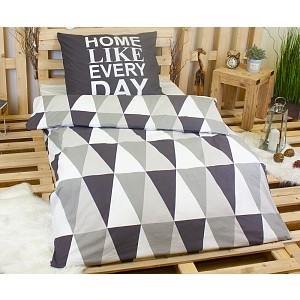 Prodloužené bavlněné povlečení 140x220+70x90 Home grey