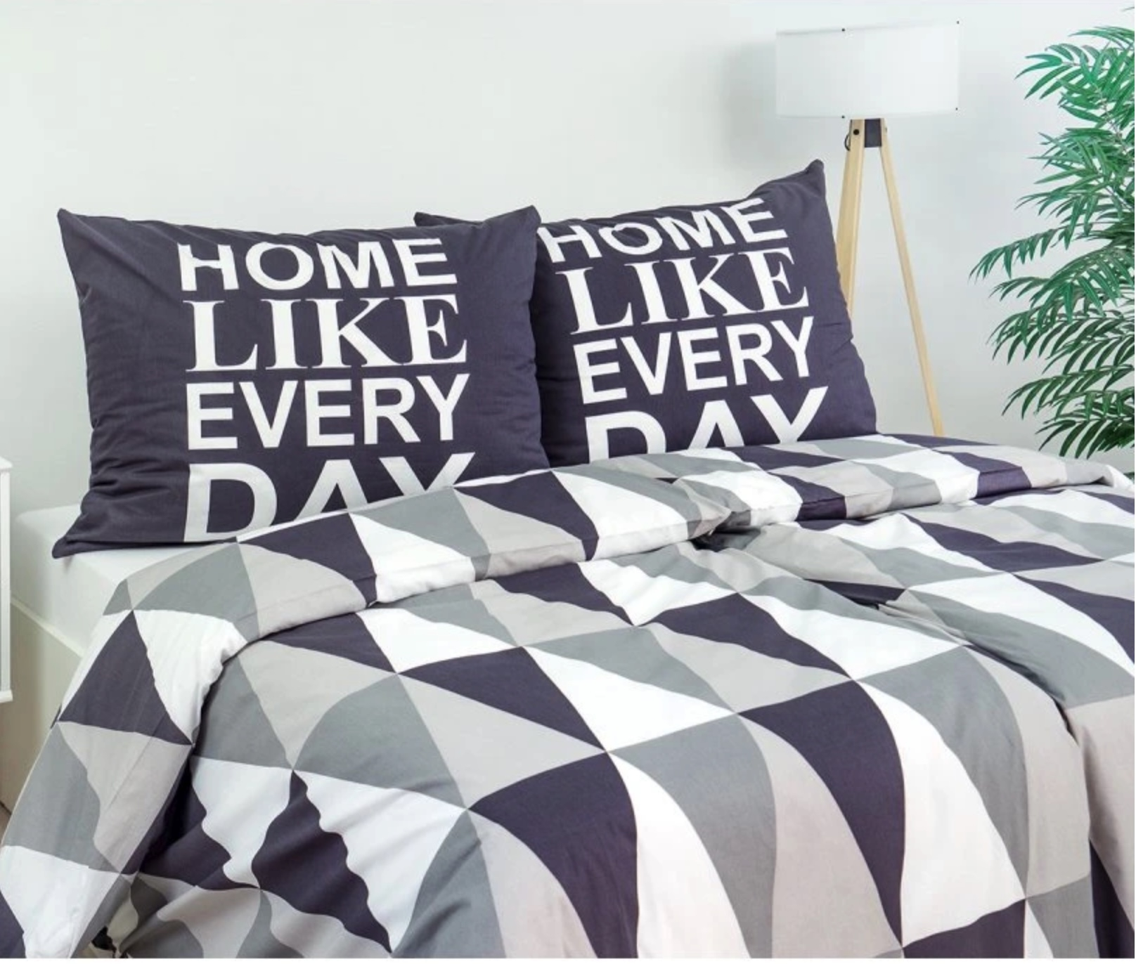 Prodloužené bavlněné povlečení 140x220+70x90 Home grey