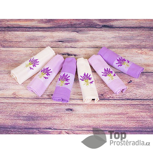 Lavender dárkový set - vaflové utěrky 6ks